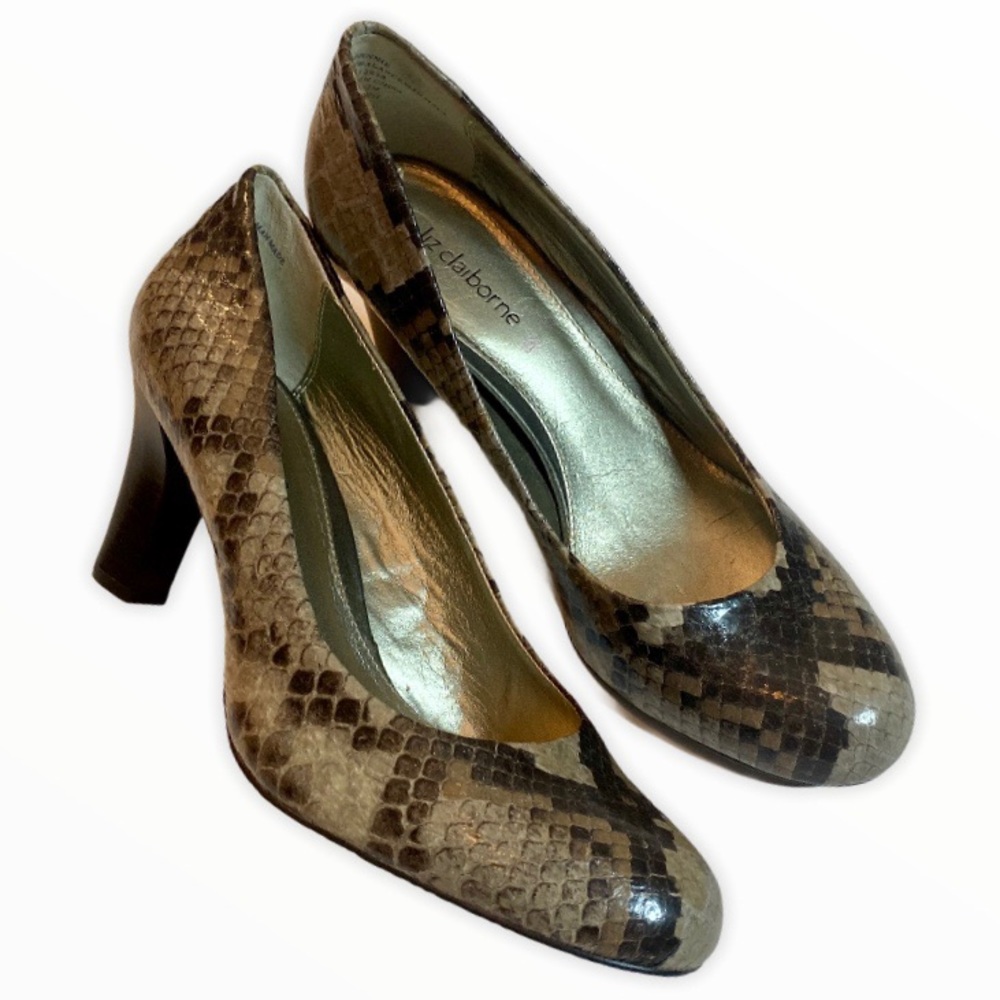Liz Claiborne Snake Skin Classic Heels Pumps 7 1/2